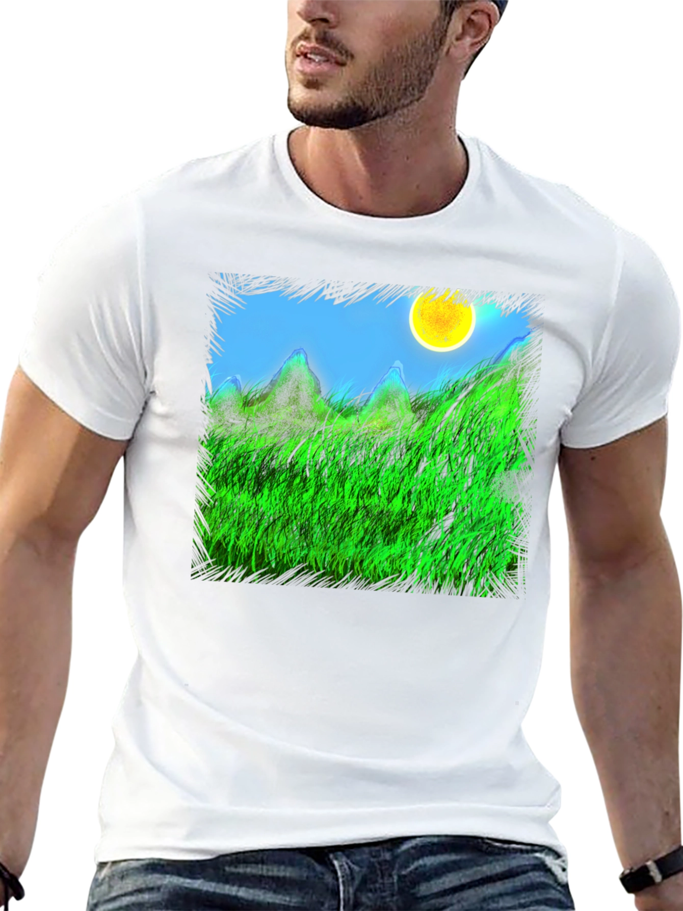 Nature Scene Graphic Black Tee