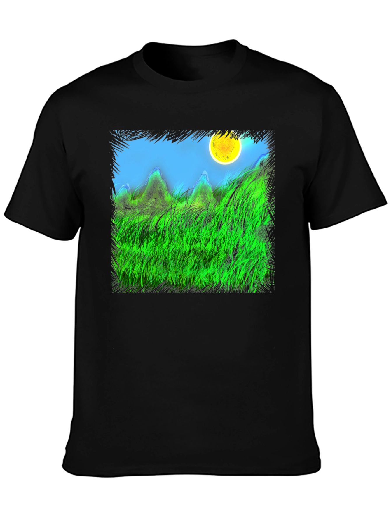Nature Scene Graphic Black Tee