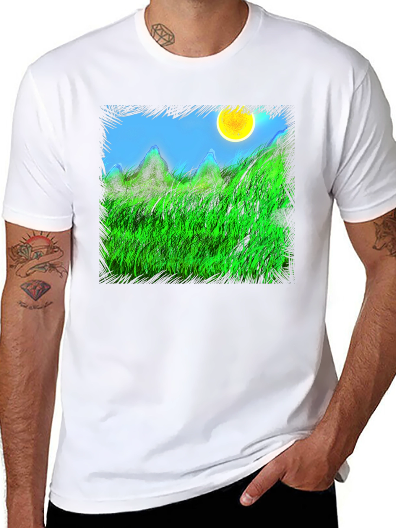 Nature Scene Graphic Black Tee