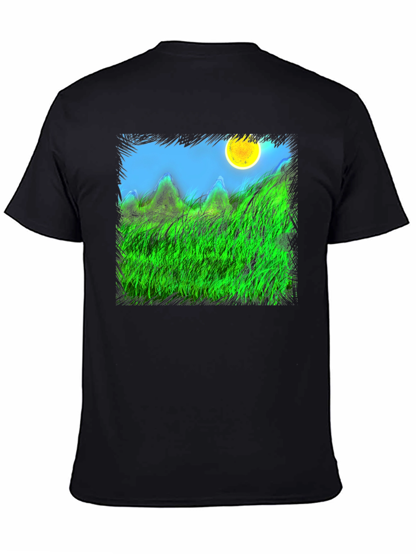 Nature Scene Graphic Black Tee