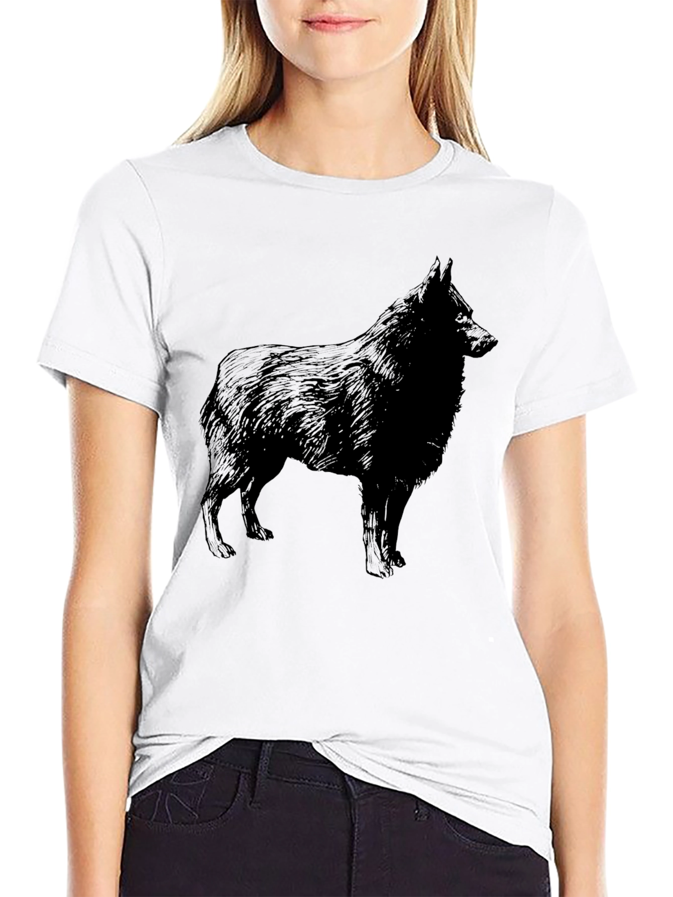 Dog Silhouette Black T-Shirt