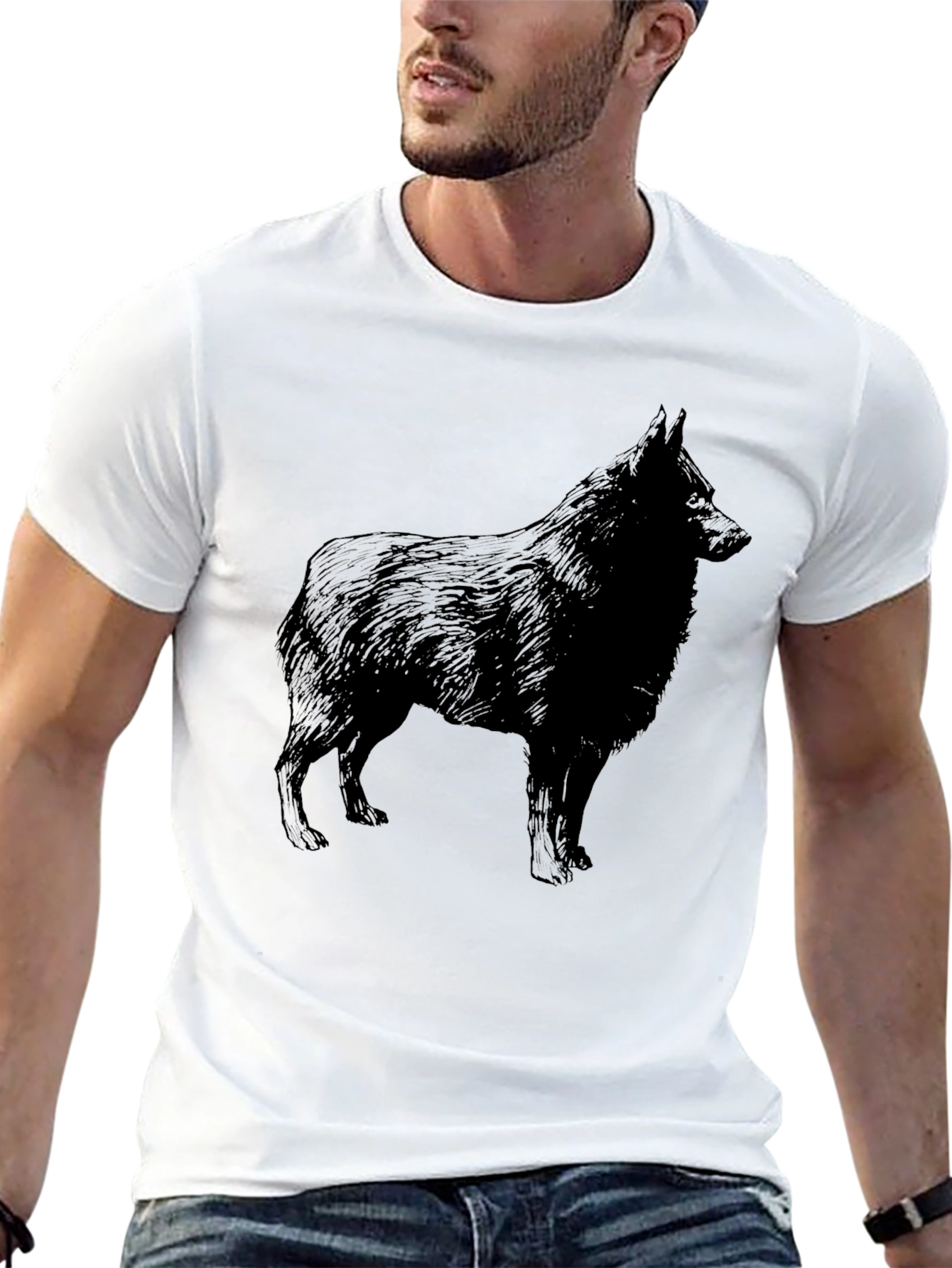 Dog Silhouette Black T-Shirt