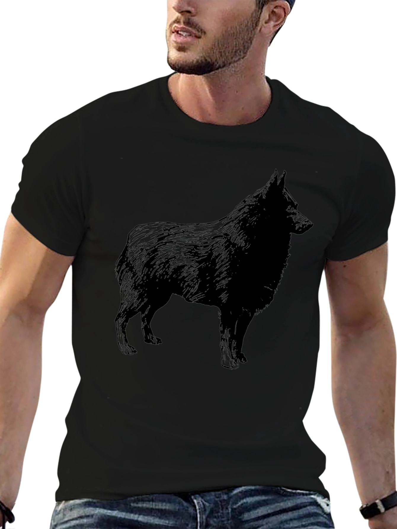 Dog Silhouette Black T-Shirt