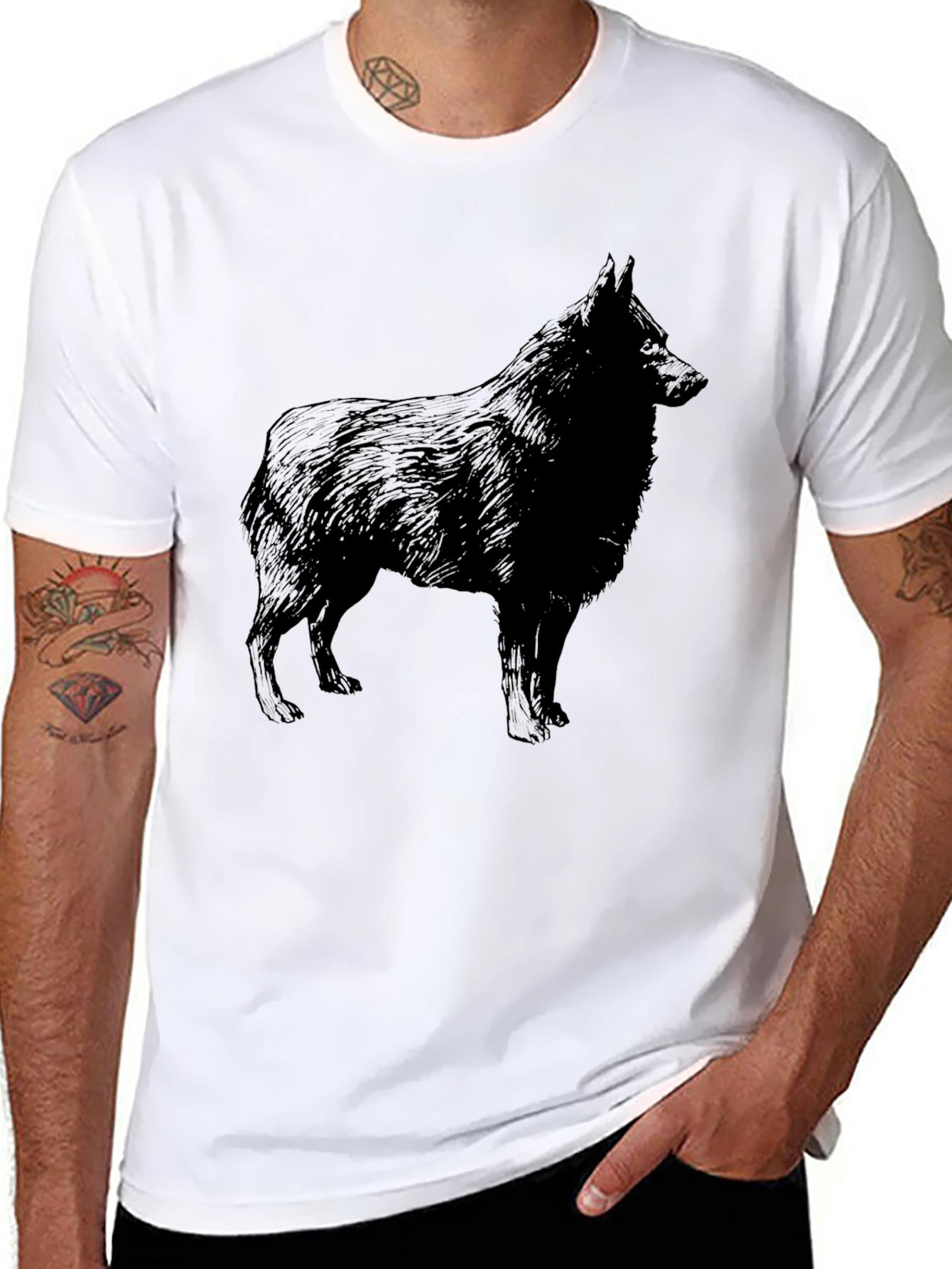 Dog Silhouette Black T-Shirt