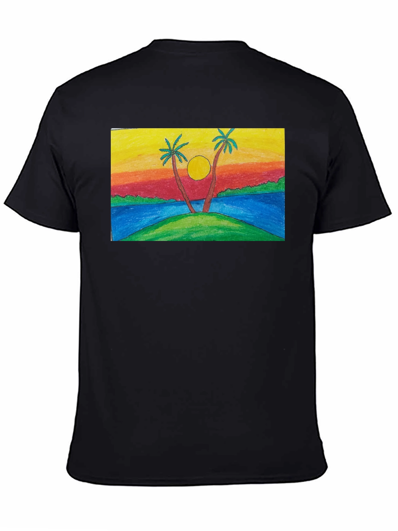 Sunset Palm Tree T-Shirt - Tropical Island Design