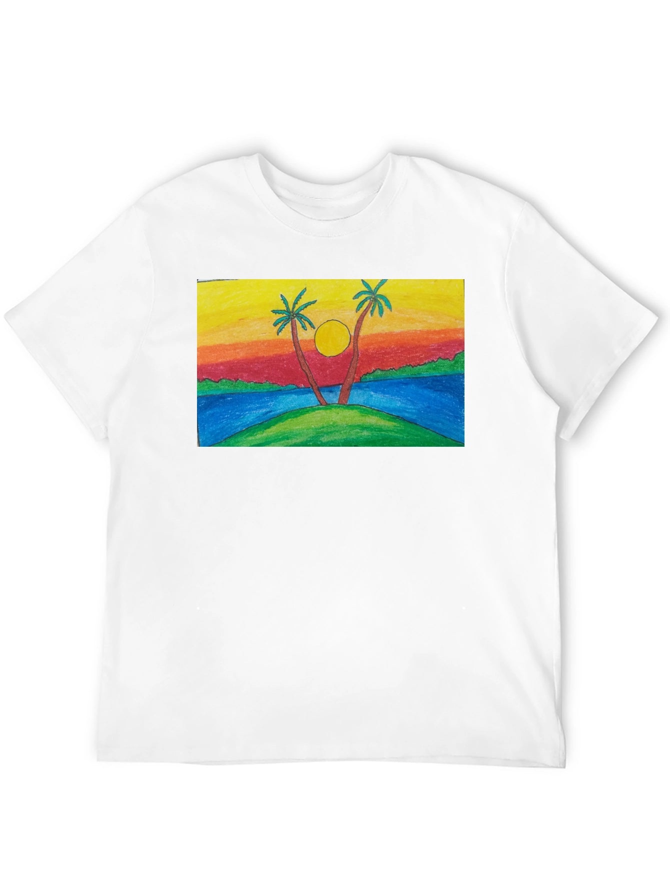 Sunset Palm Tree T-Shirt - Tropical Island Design