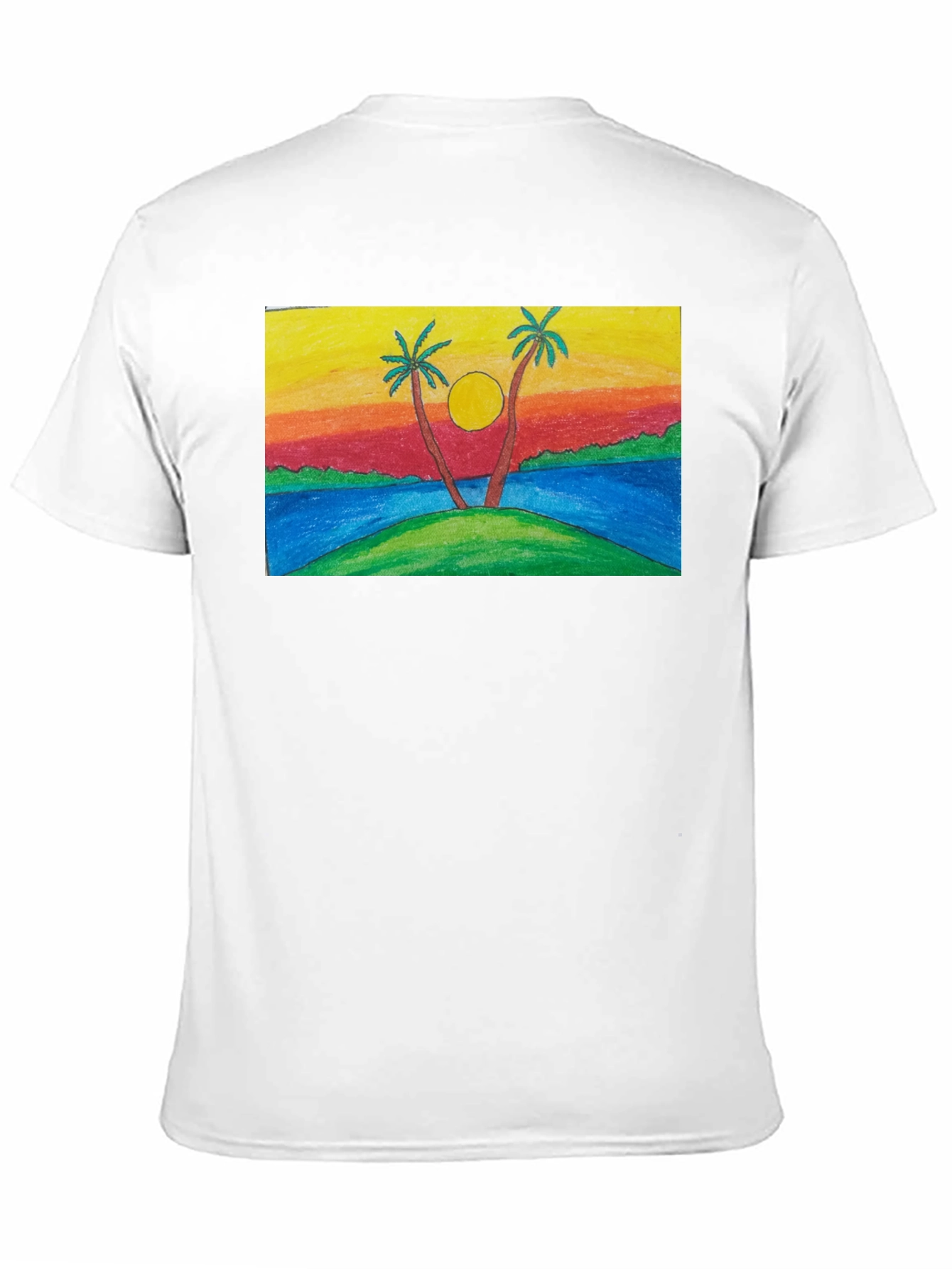 Sunset Palm Tree T-Shirt - Tropical Island Design