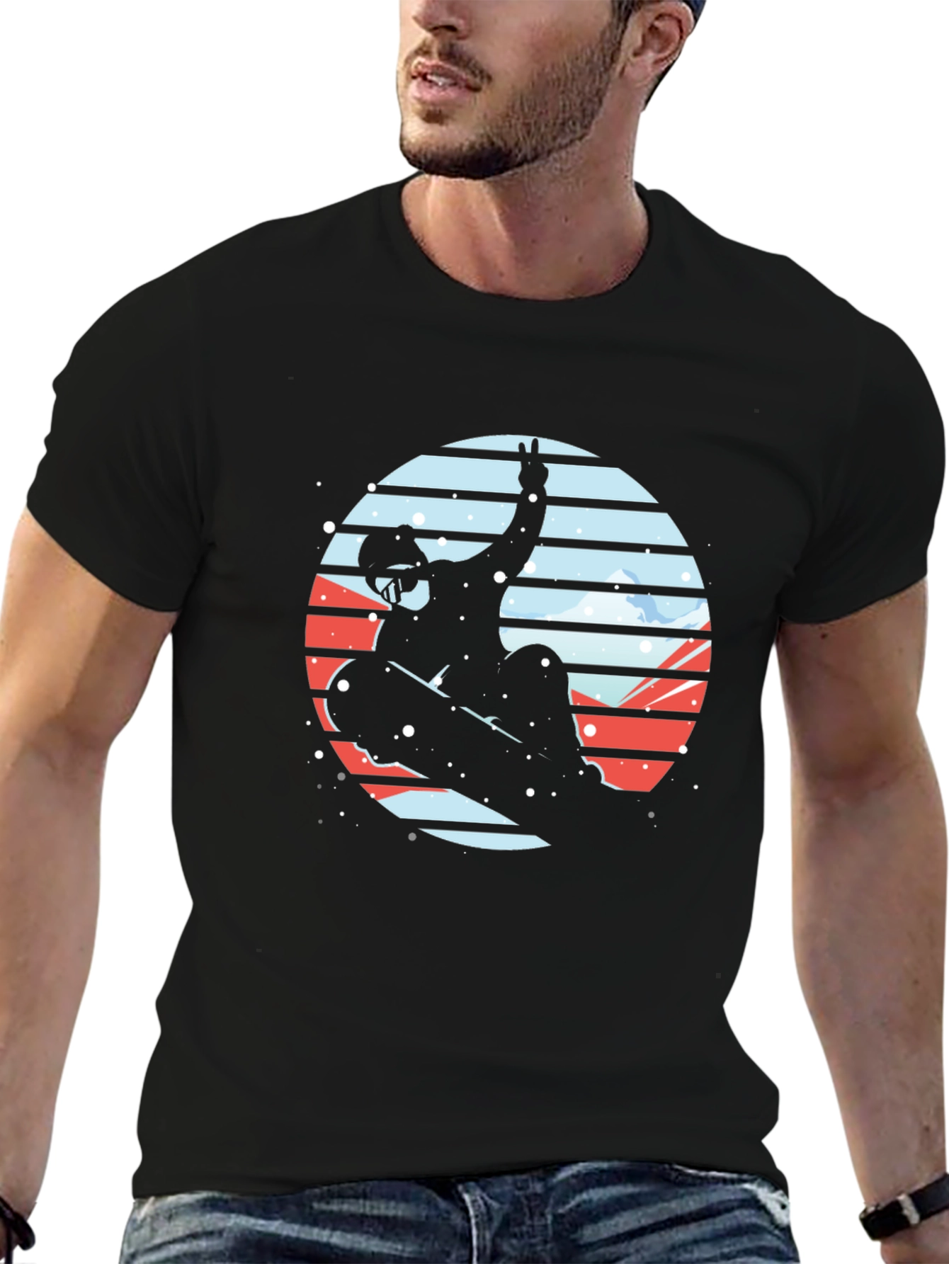 Snowboarder Silhouette Graphic Tee - Stylish & Unique Design