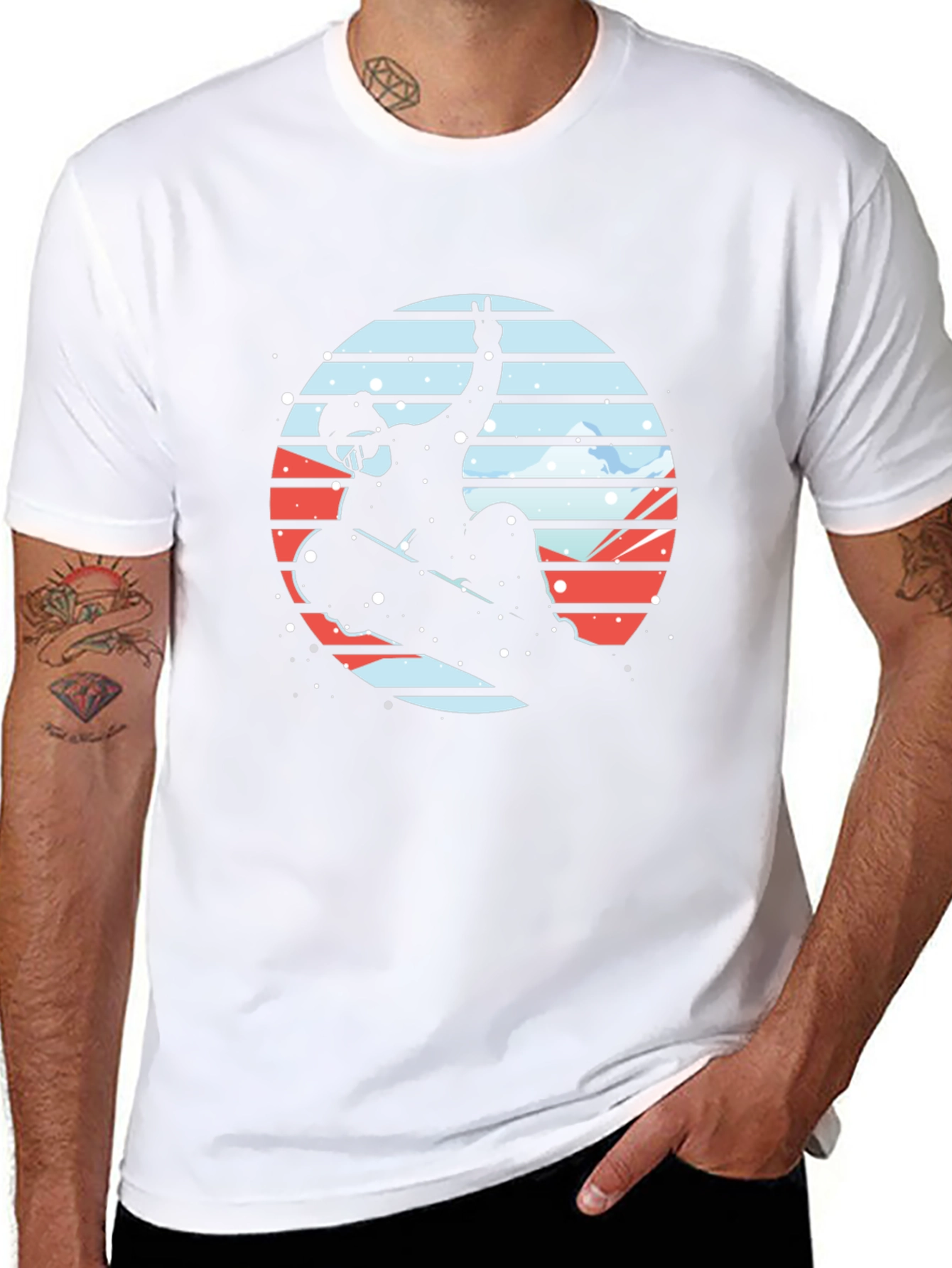 Snowboarder Silhouette Graphic Tee - Stylish & Unique Design