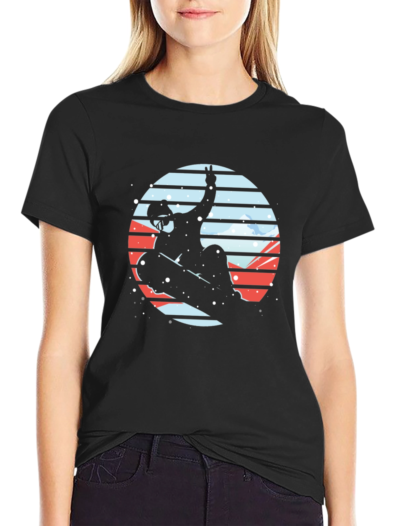 Snowboarder Silhouette Graphic Tee - Stylish & Unique Design