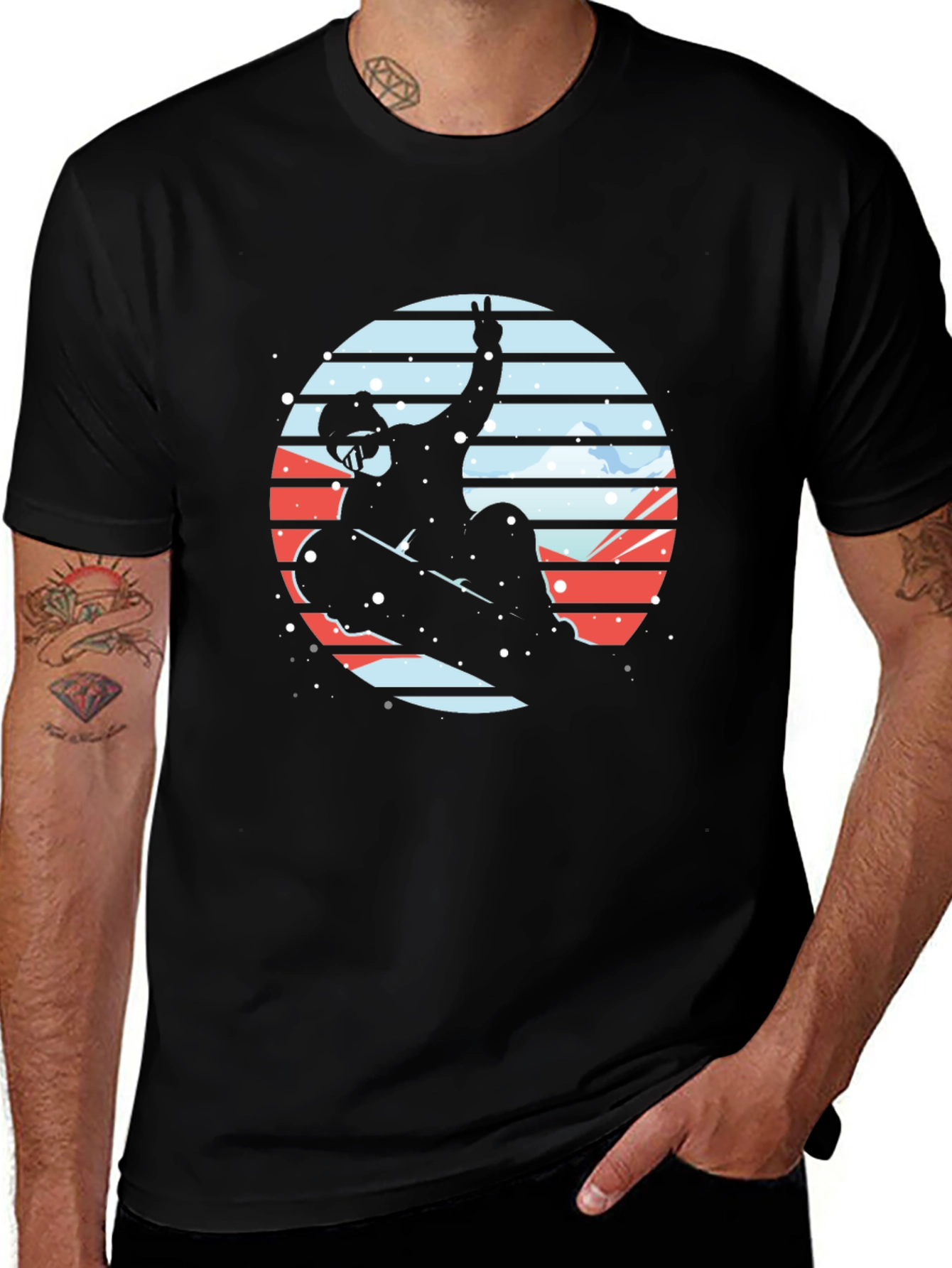 Snowboarder Silhouette Graphic Tee - Stylish & Unique Design