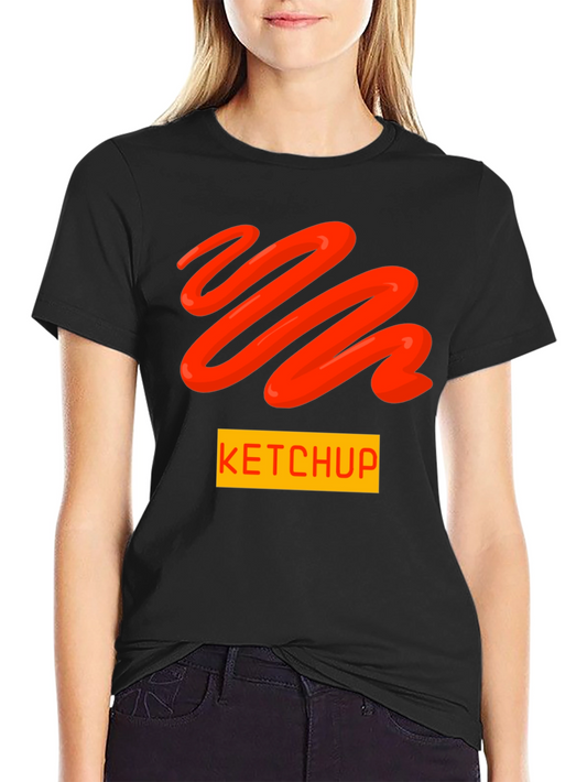 Ketchup Swirl Graphic T-Shirt - Novelty Food Tee
