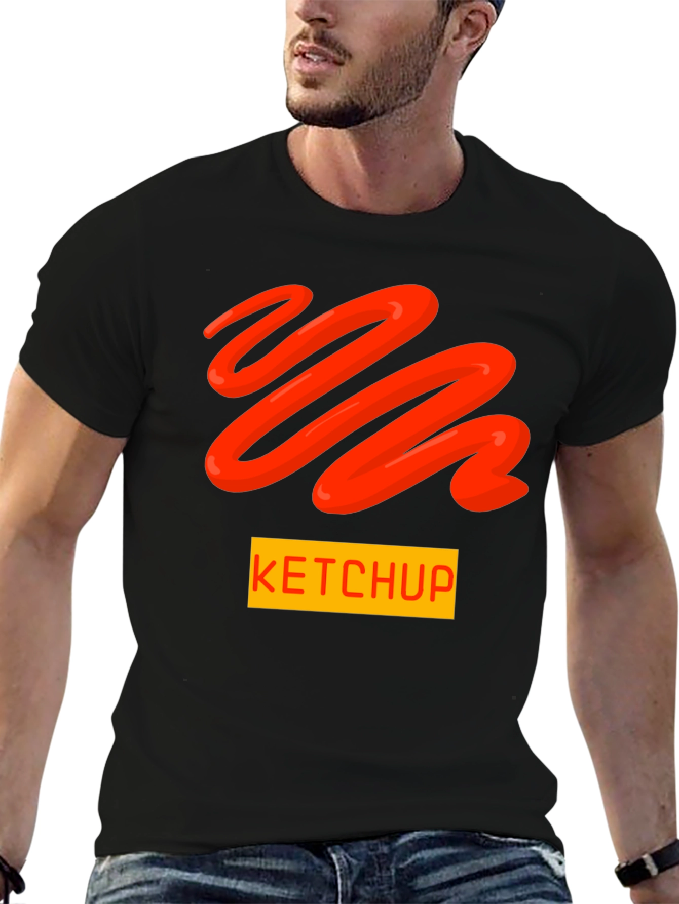 Ketchup Swirl Graphic T-Shirt - Novelty Food Tee