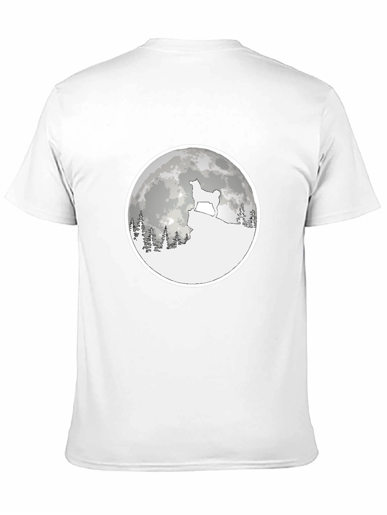 Dog Moon Graphic Tee - Unisex Black Cotton T-Shirt