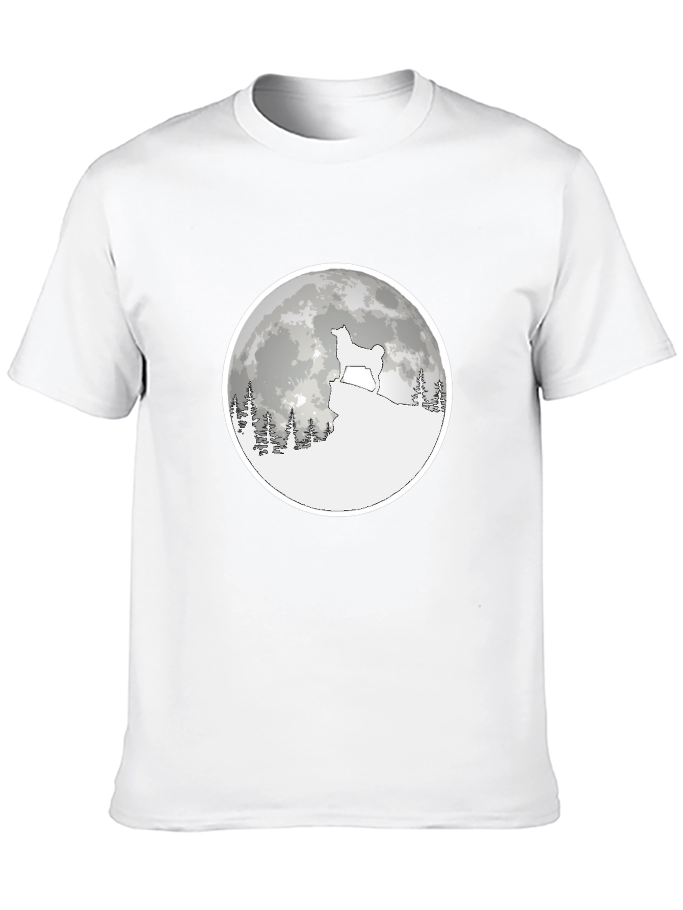 Dog Moon Graphic Tee - Unisex Black Cotton T-Shirt