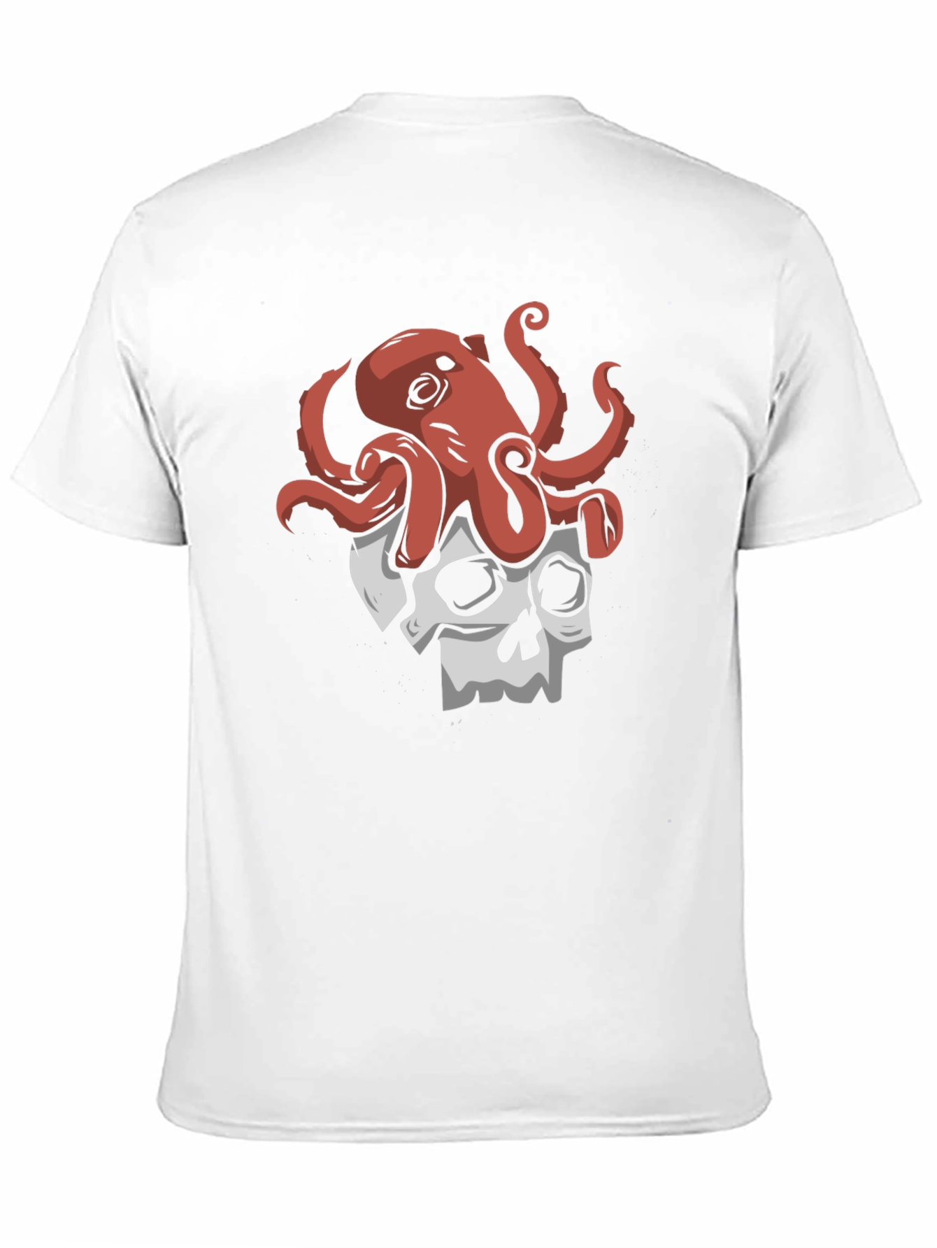 Octopus Skull Graphic Tee - Black Cotton T-Shirt