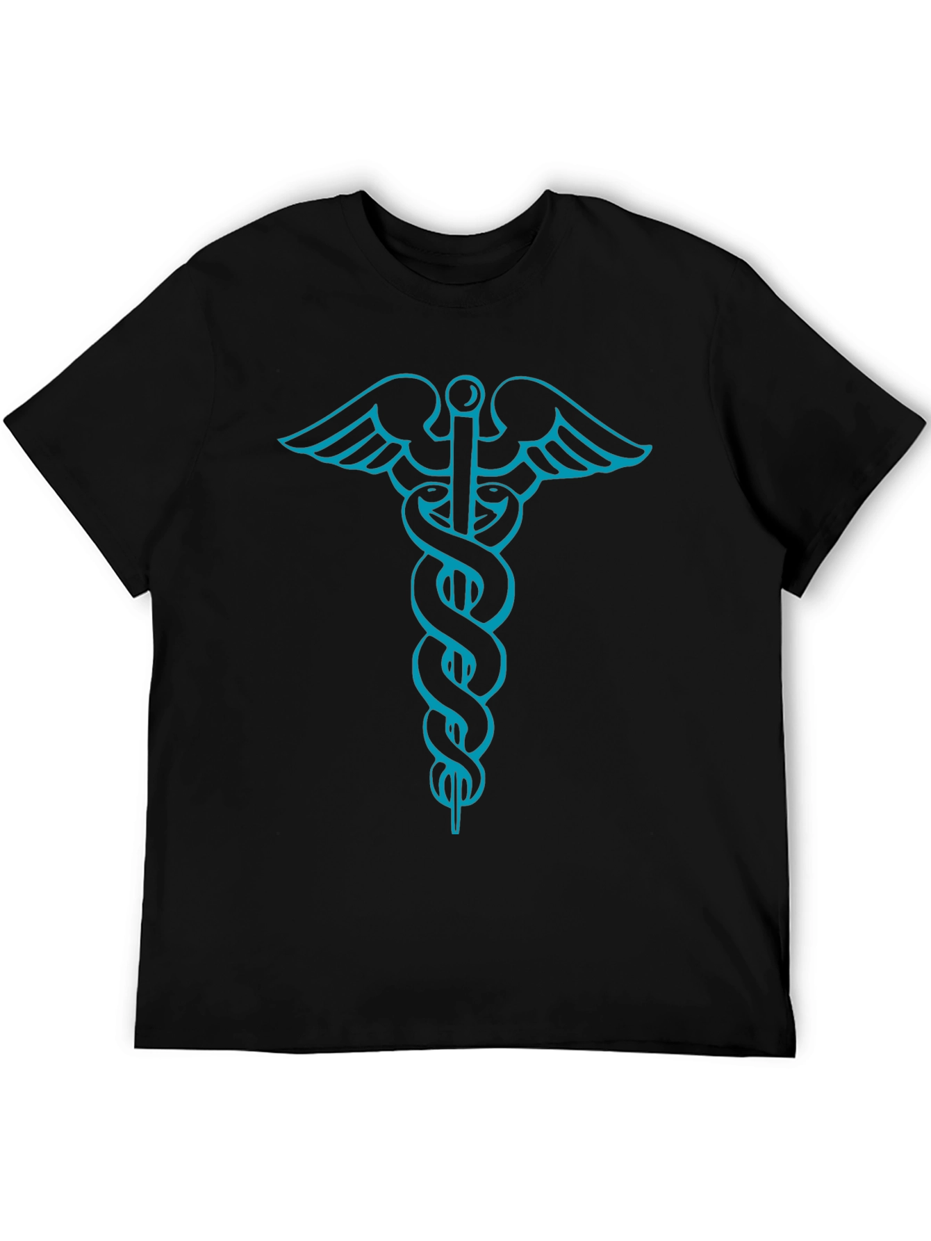 Medical Caduceus Graphic Tee - Stylish Black T-Shirt