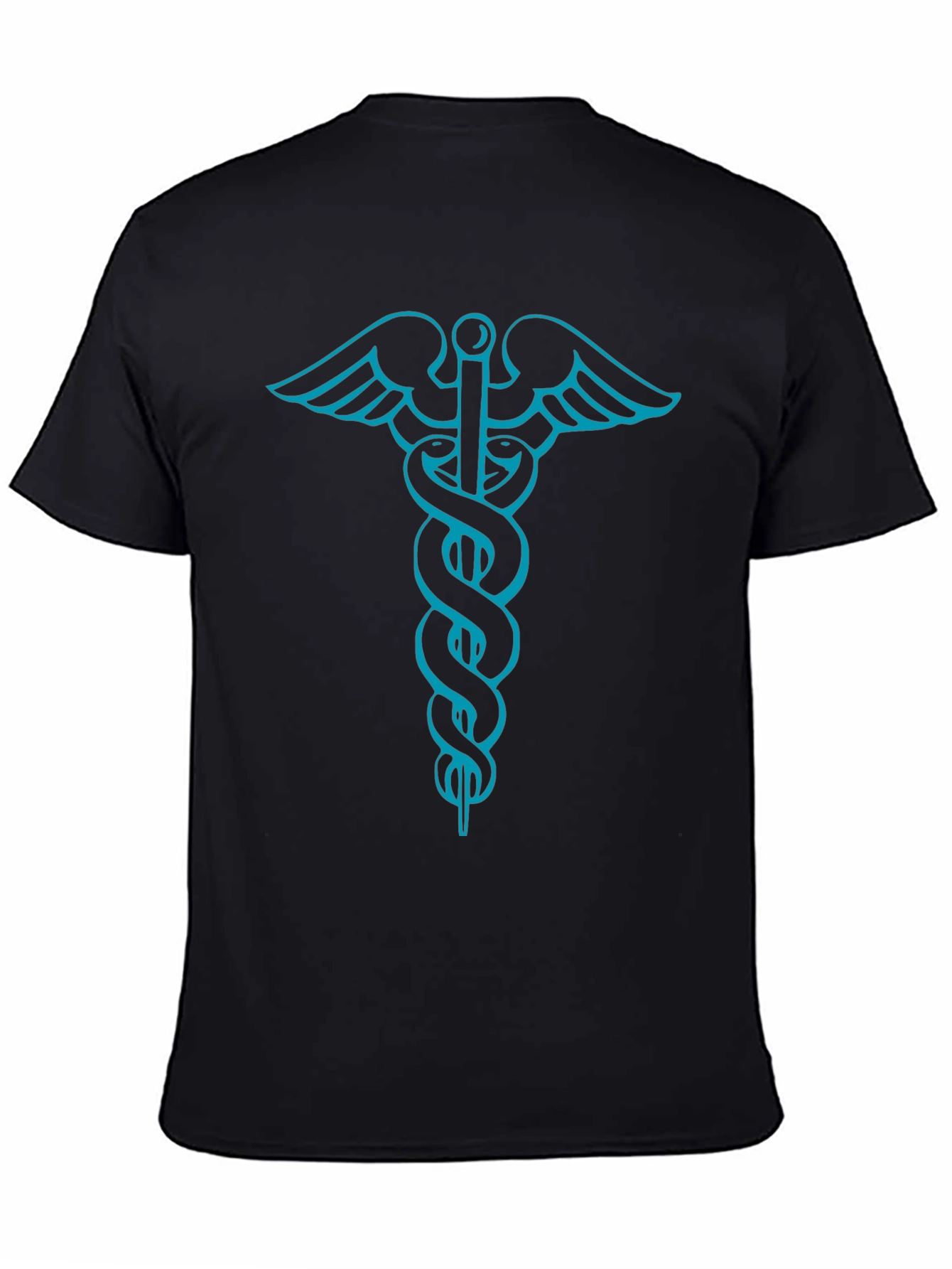 Medical Caduceus Graphic Tee - Stylish Black T-Shirt