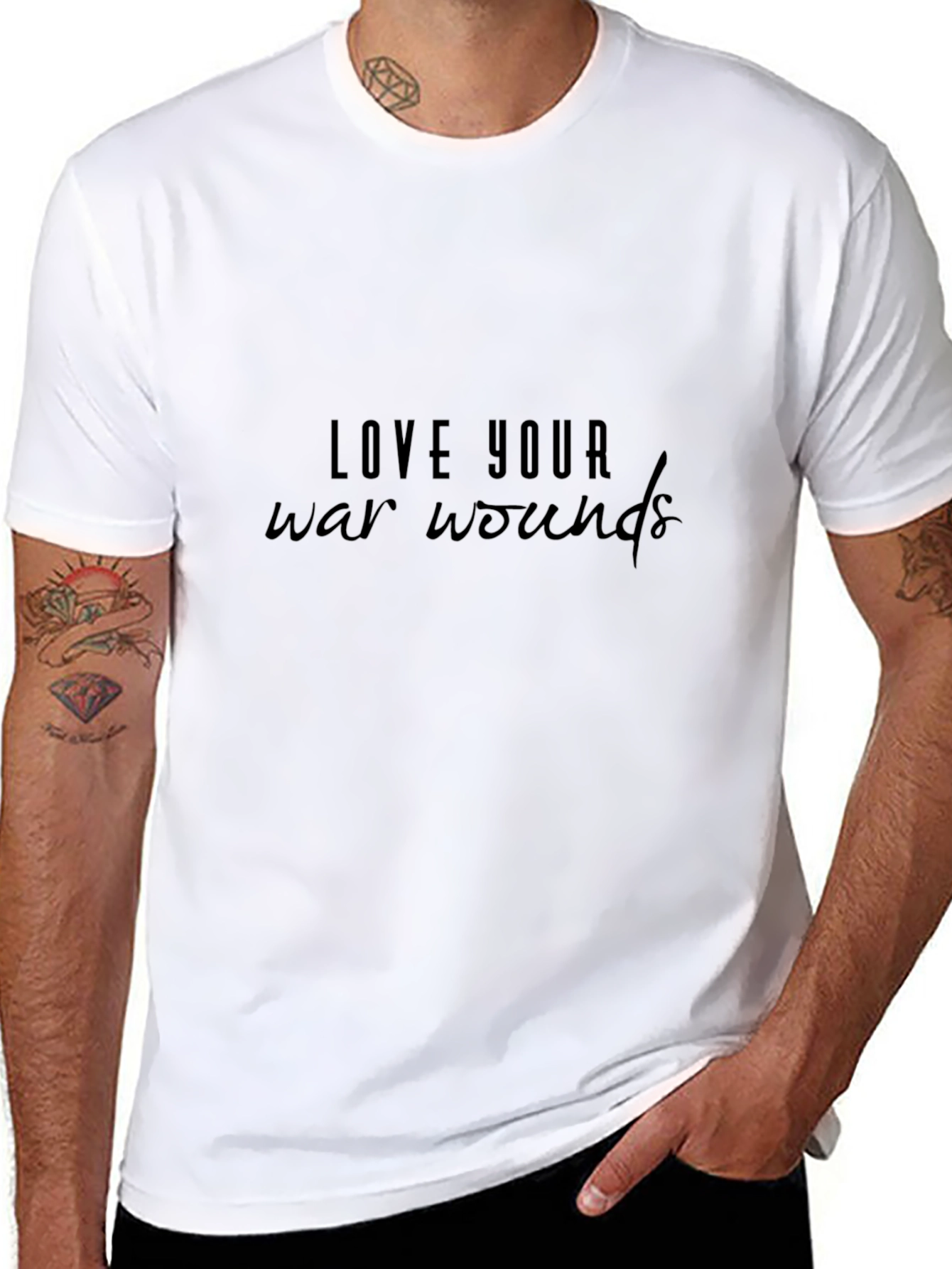 Love Your War Wounds Black T-Shirt