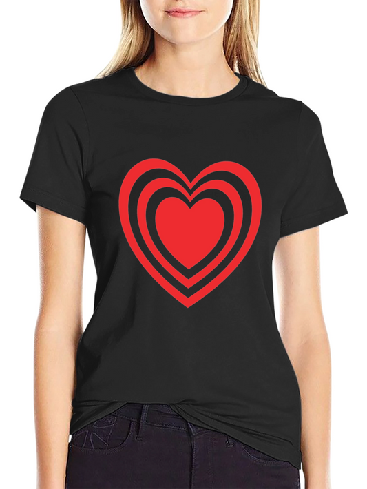 Heart Design Black T-Shirt