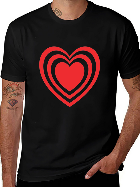 Heart Design Black T-Shirt