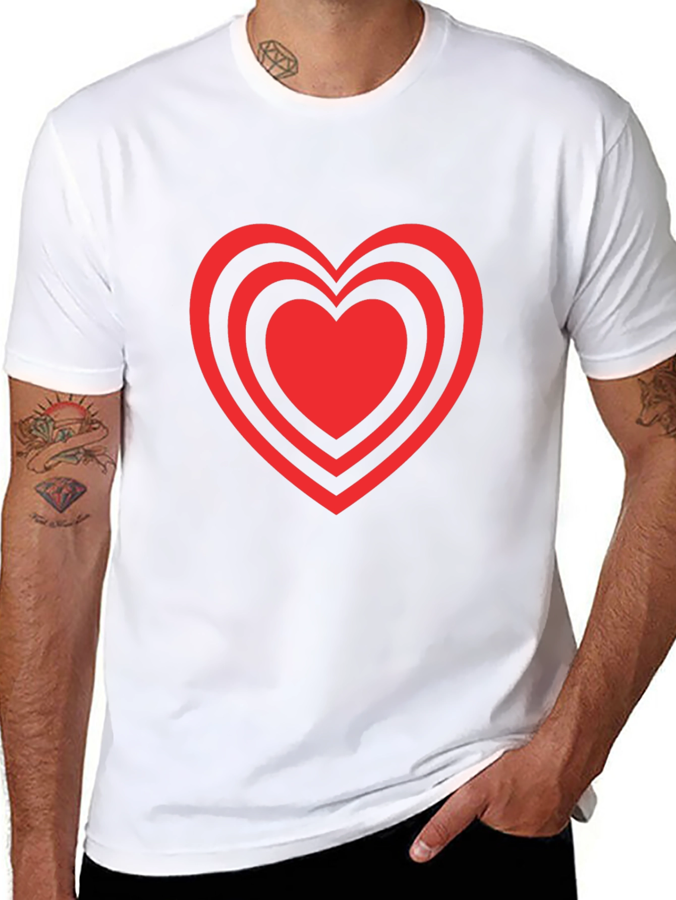Heart Design Black T-Shirt