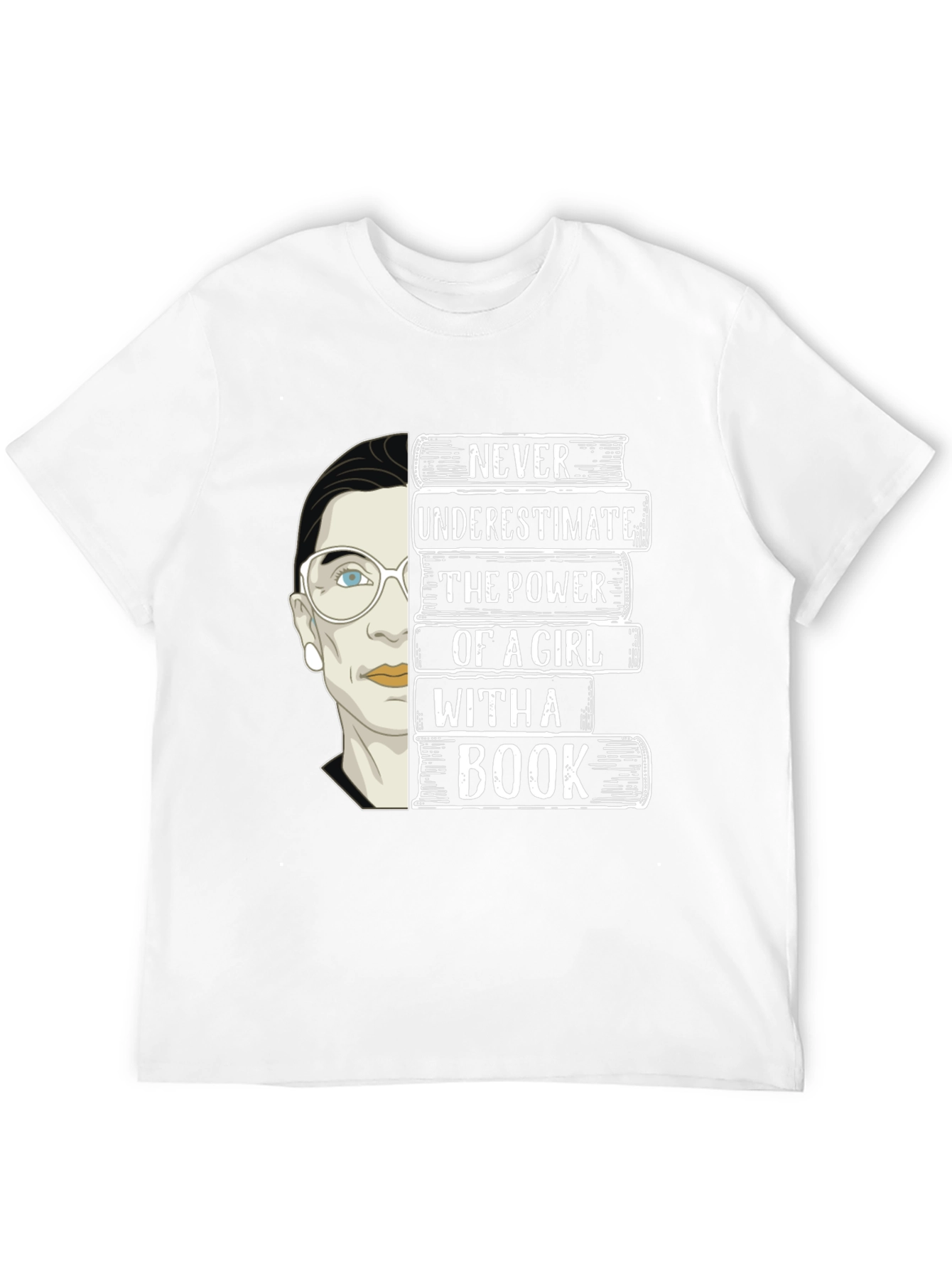Never Underestimate Girl With a Book T-Shirt