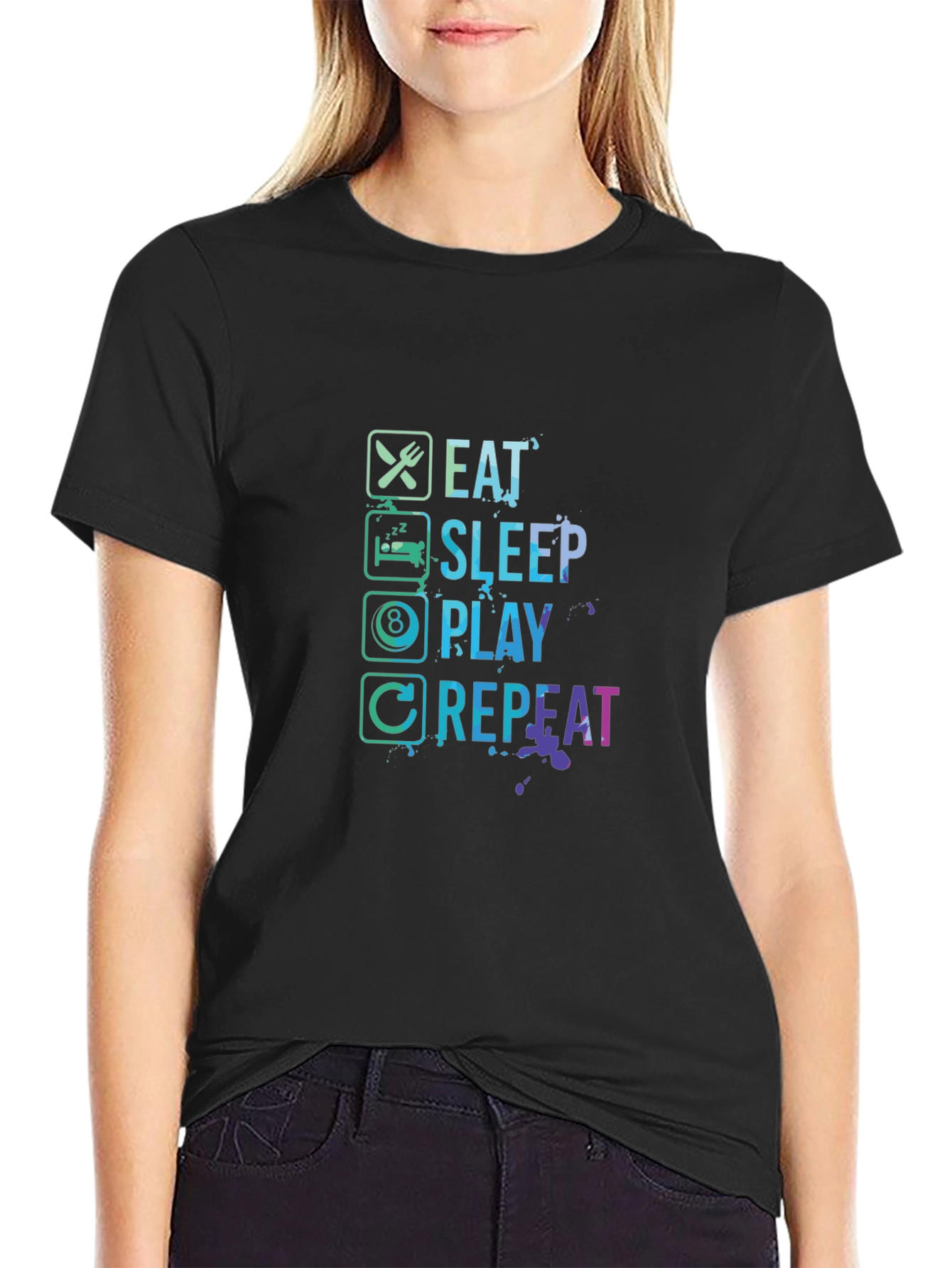 Eat Sleep Play Repeat Graphic Tee