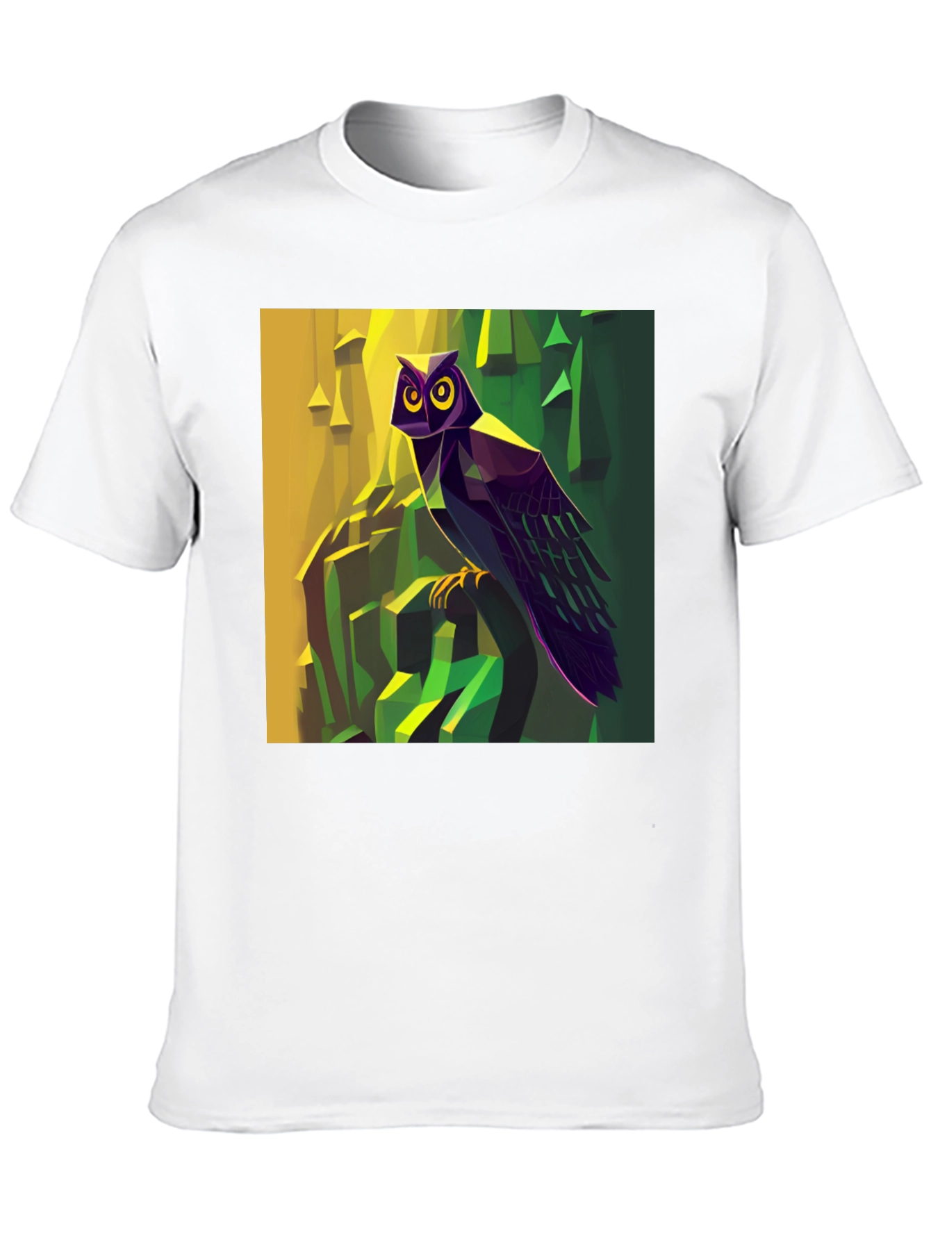 Geometric Owl Graphic T-Shirt - Artistic Design