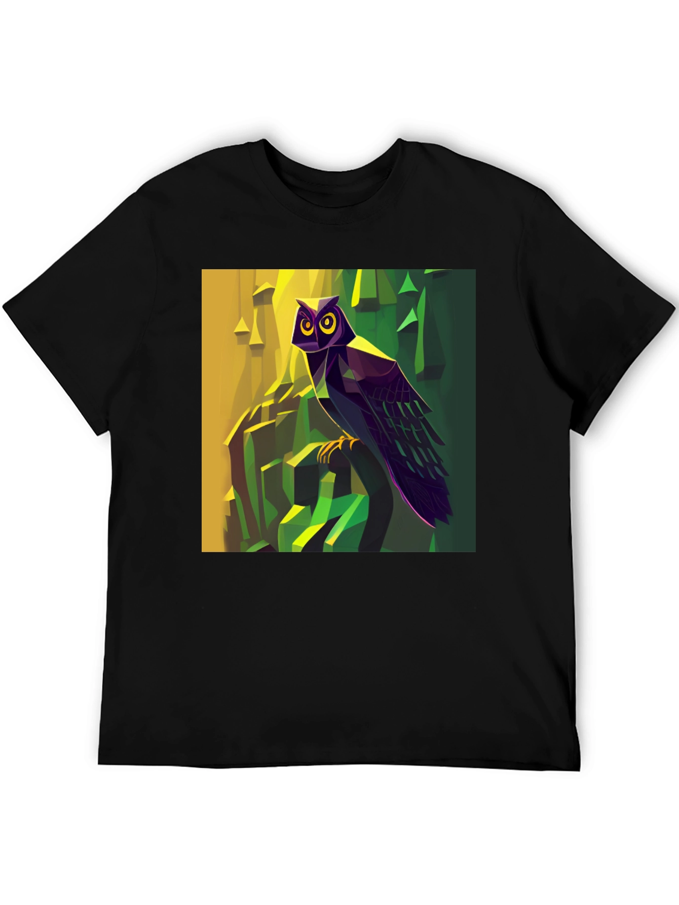 Geometric Owl Graphic T-Shirt - Artistic Design