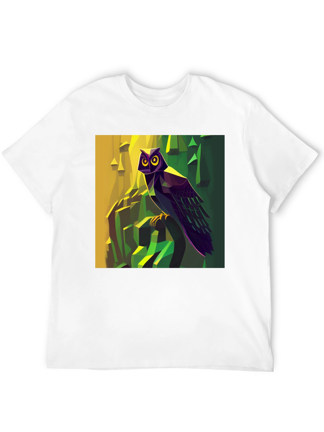 Geometric Owl Graphic T-Shirt - Artistic Design