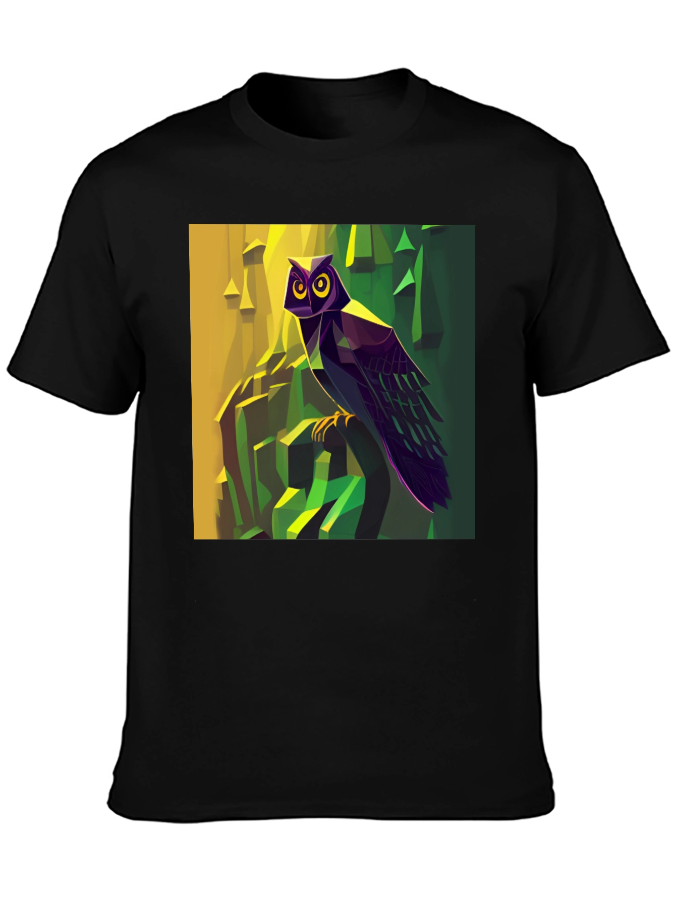 Geometric Owl Graphic T-Shirt - Artistic Design