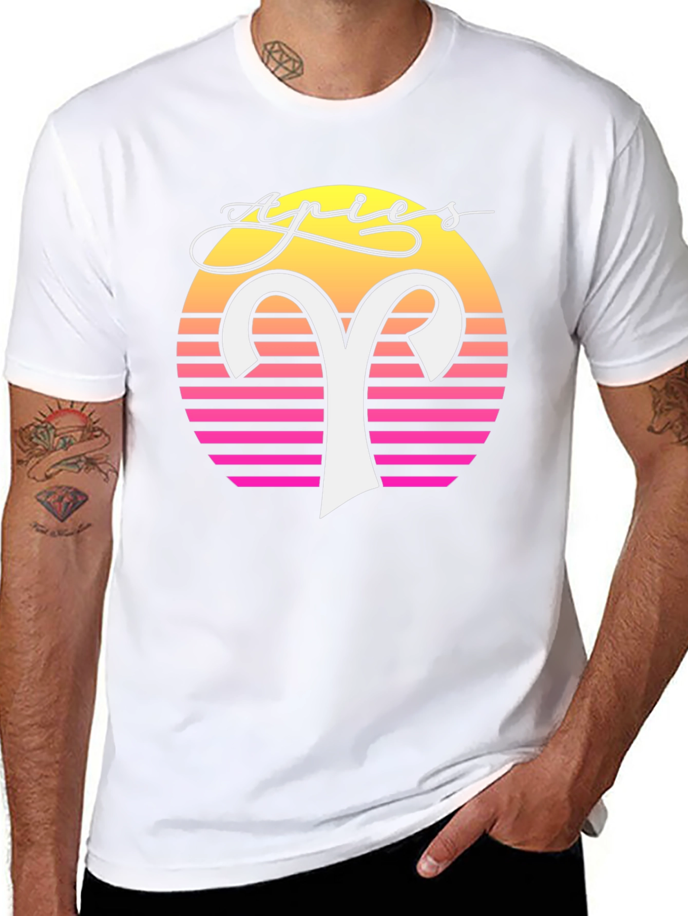 Retro Aries Zodiac Graphic Tee