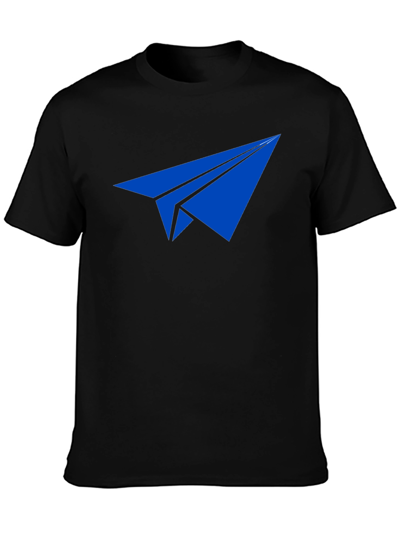 Paper Airplane Graphic Tee - Blue Print on Black