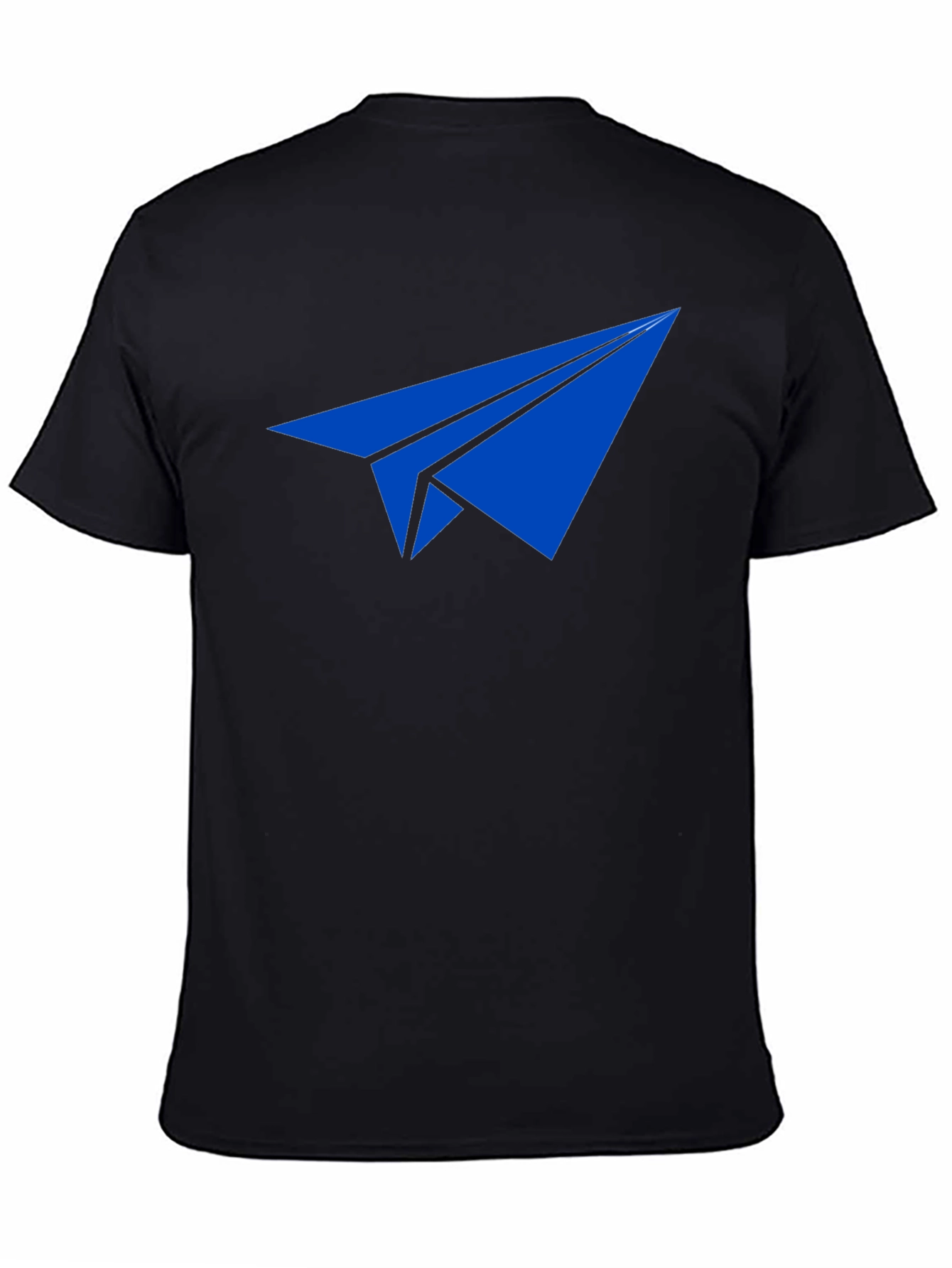 Paper Airplane Graphic Tee - Blue Print on Black