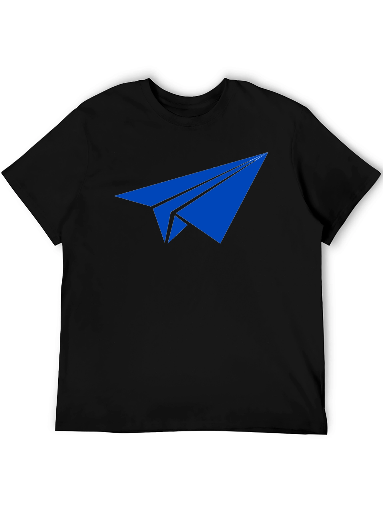 Paper Airplane Graphic Tee - Blue Print on Black