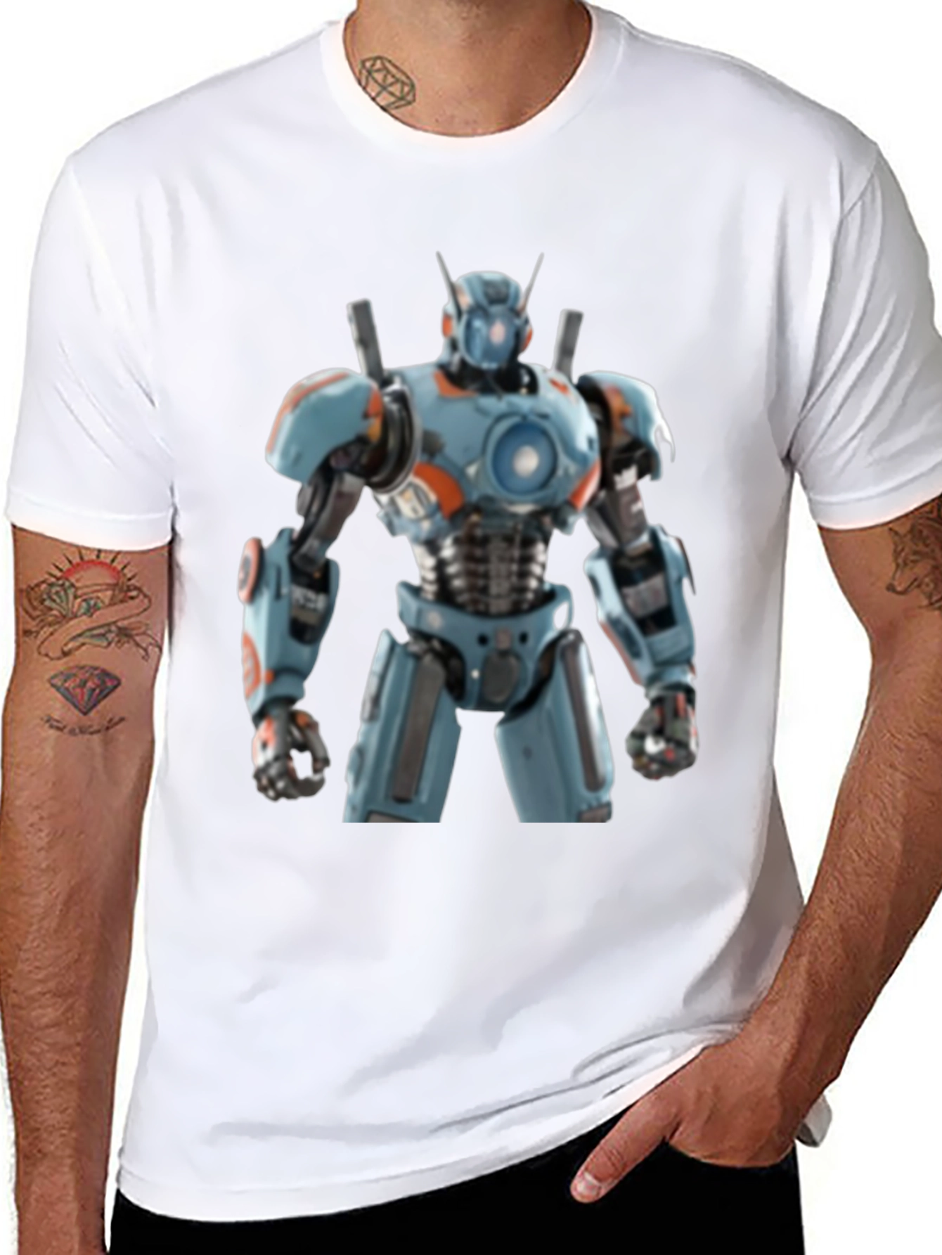 Robot Graphic Tee - Futuristic Design