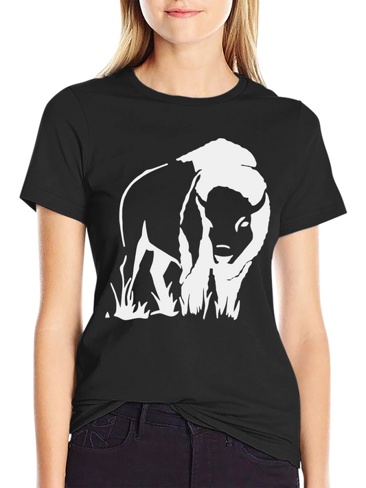 Buffalo Graphic Tee - Black Cotton Blend T-Shirt