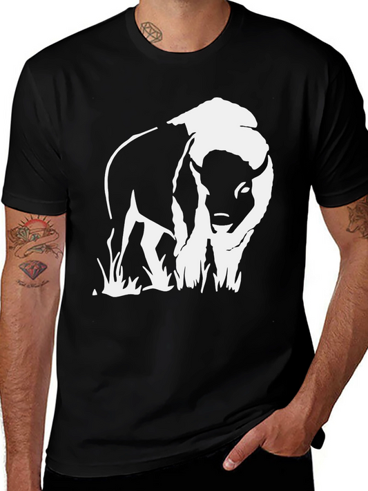 Buffalo Graphic Tee - Black Cotton Blend T-Shirt