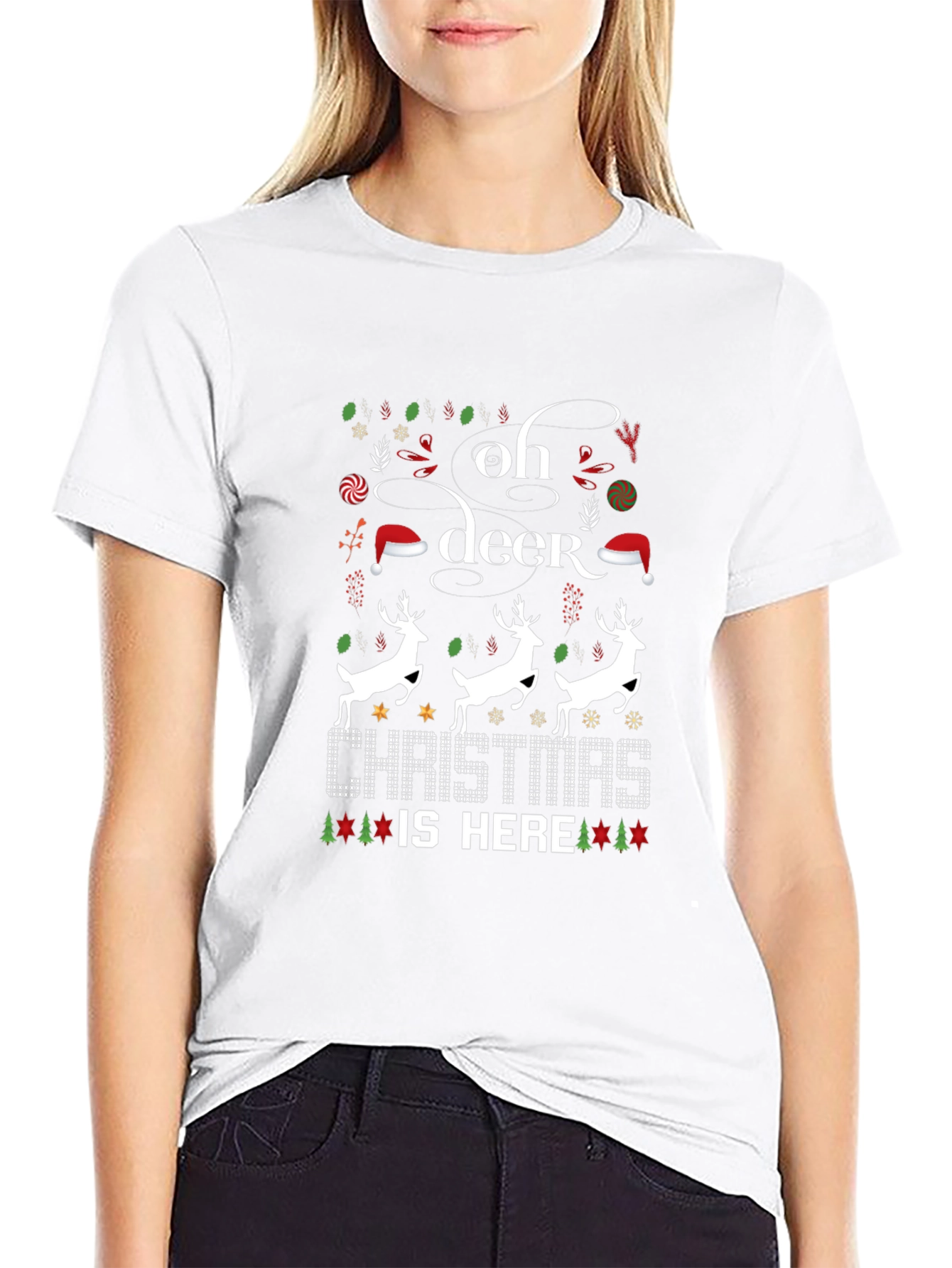 Oh Deer Christmas Is Here T-Shirt
