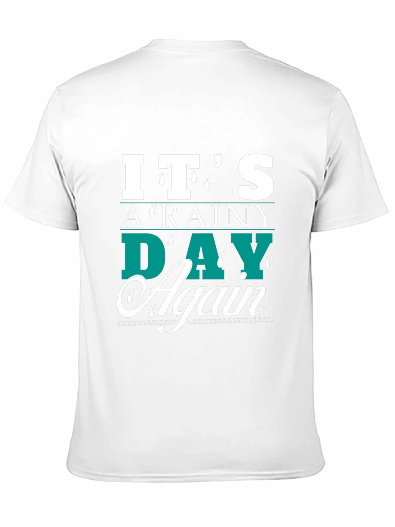 Rainy Day Again Graphic Tee - Casual Black T-Shirt