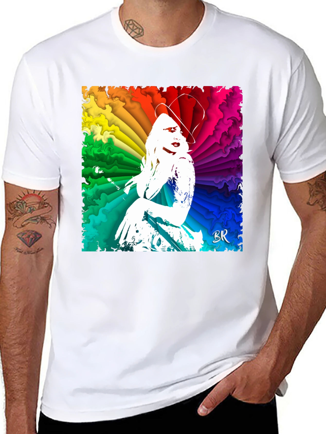 Vibrant Rainbow Woman Graphic T-Shirt