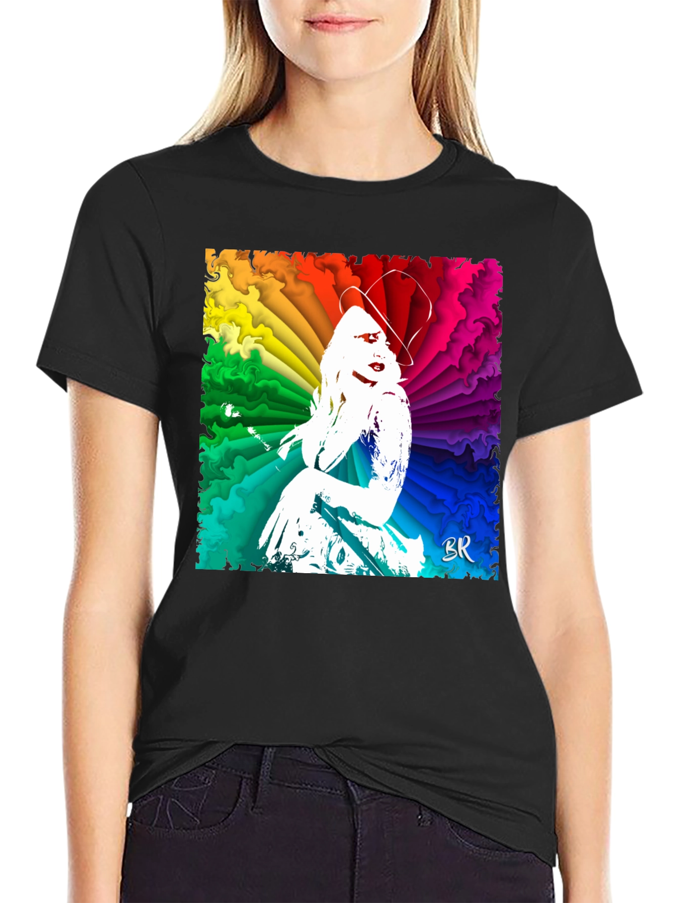 Vibrant Rainbow Woman Graphic T-Shirt