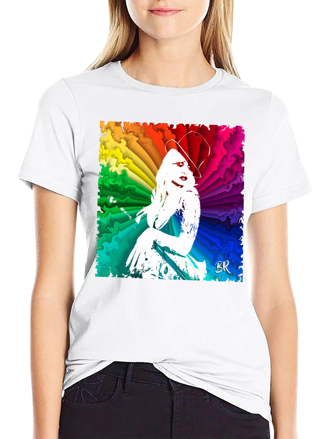 Vibrant Rainbow Woman Graphic T-Shirt