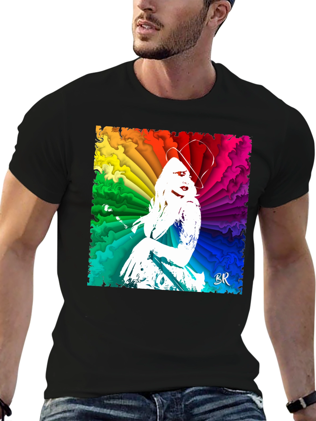 Vibrant Rainbow Woman Graphic T-Shirt