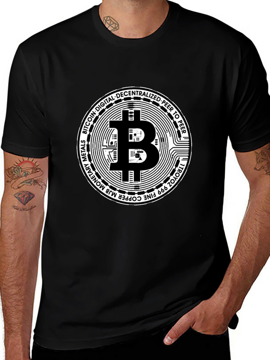 Bitcoin Cryptocurrency Black Graphic T-Shirt
