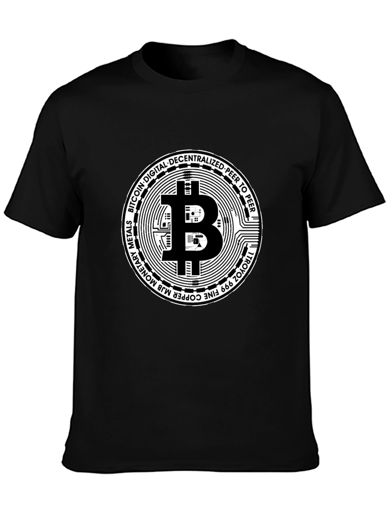 Bitcoin Cryptocurrency Black Graphic T-Shirt