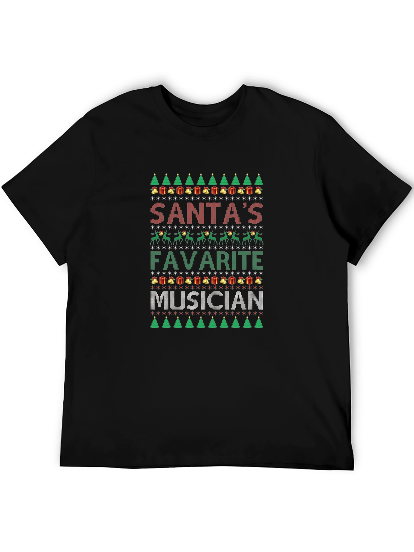 Santas Favorite Musician Ugly Christmas Sweater T-Shirt