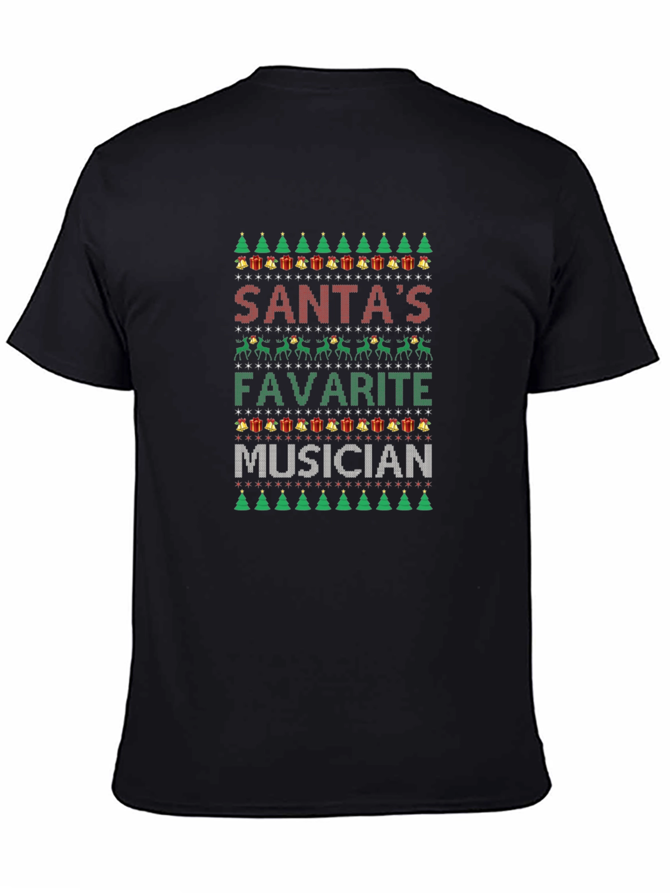 Santas Favorite Musician Ugly Christmas Sweater T-Shirt