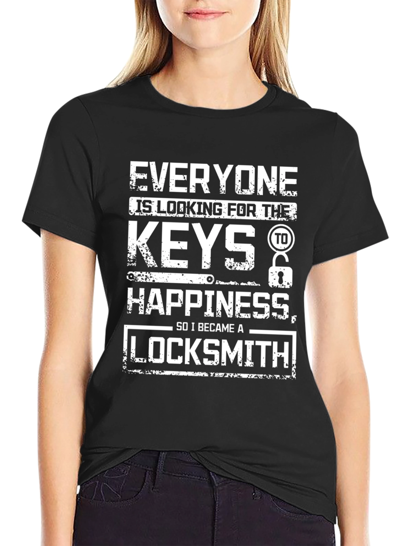 Locksmith Humor T-Shirt: Key to Happiness Tee